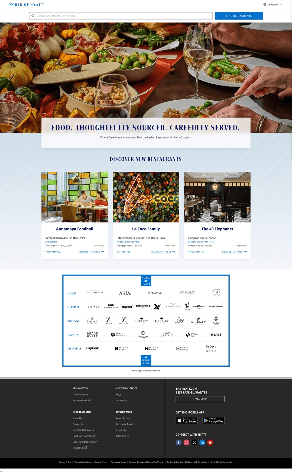 Full page view of the redesigned restaurant platform